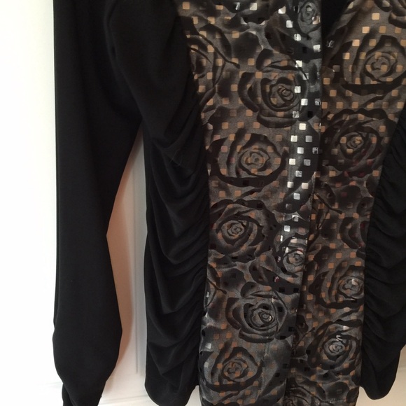 Joseph Ribkoff Black and silver rose Jacket Size 8 - Picture 2 of 6